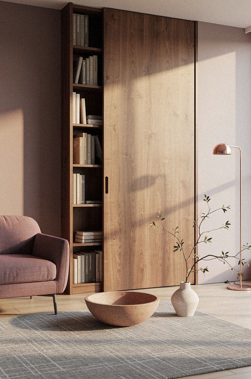 Use touch-latch shelves with no visible handle