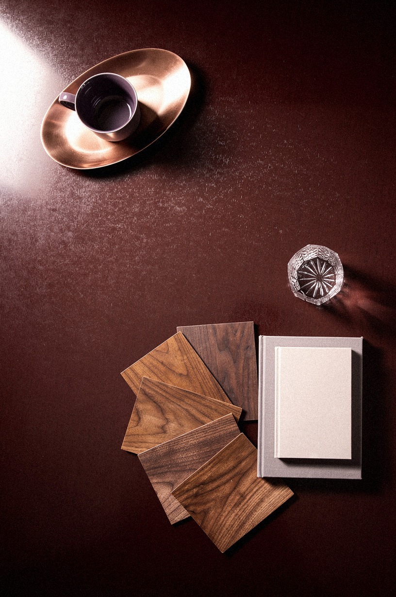 Smoky oxblood lacquer, not flat paint