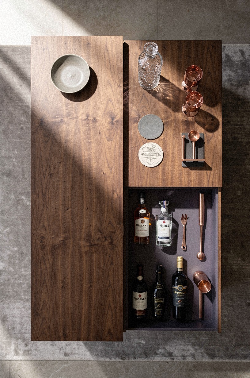 Choose a cabinet that hides the bottles