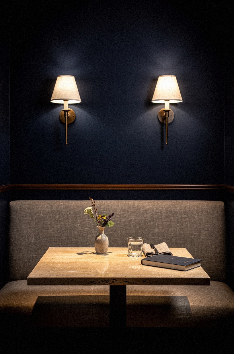 Will shaded sconces alone transform the dining nook?