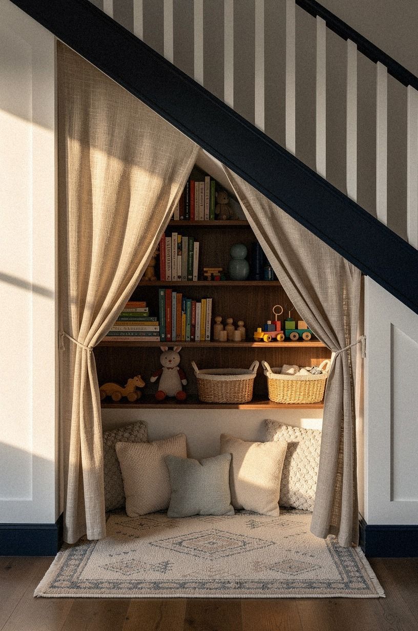 Hang a canopy under the stair landing (does it actually work?)