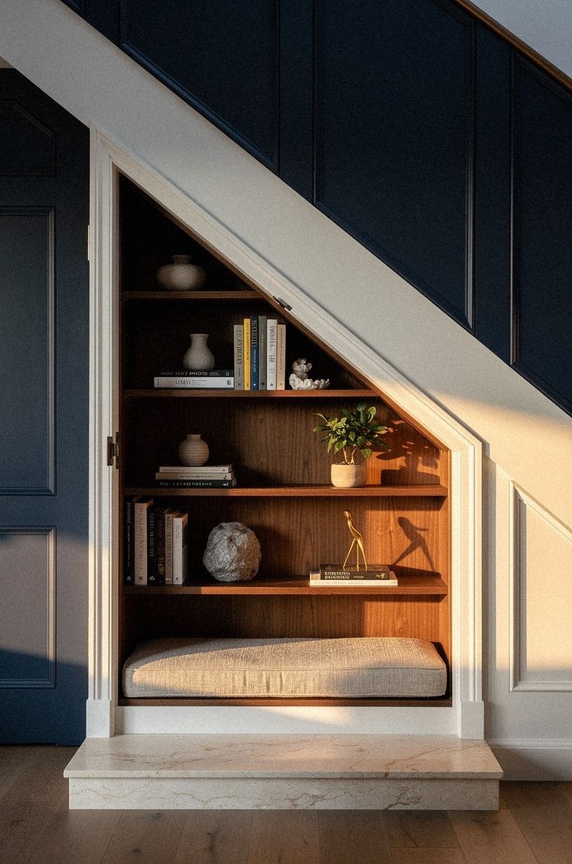 I tucked the hinge behind stacked trim