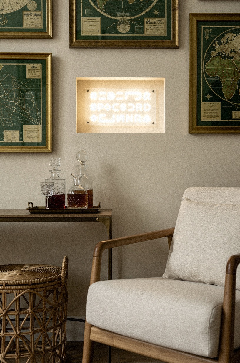 Build a backlit password sign niche