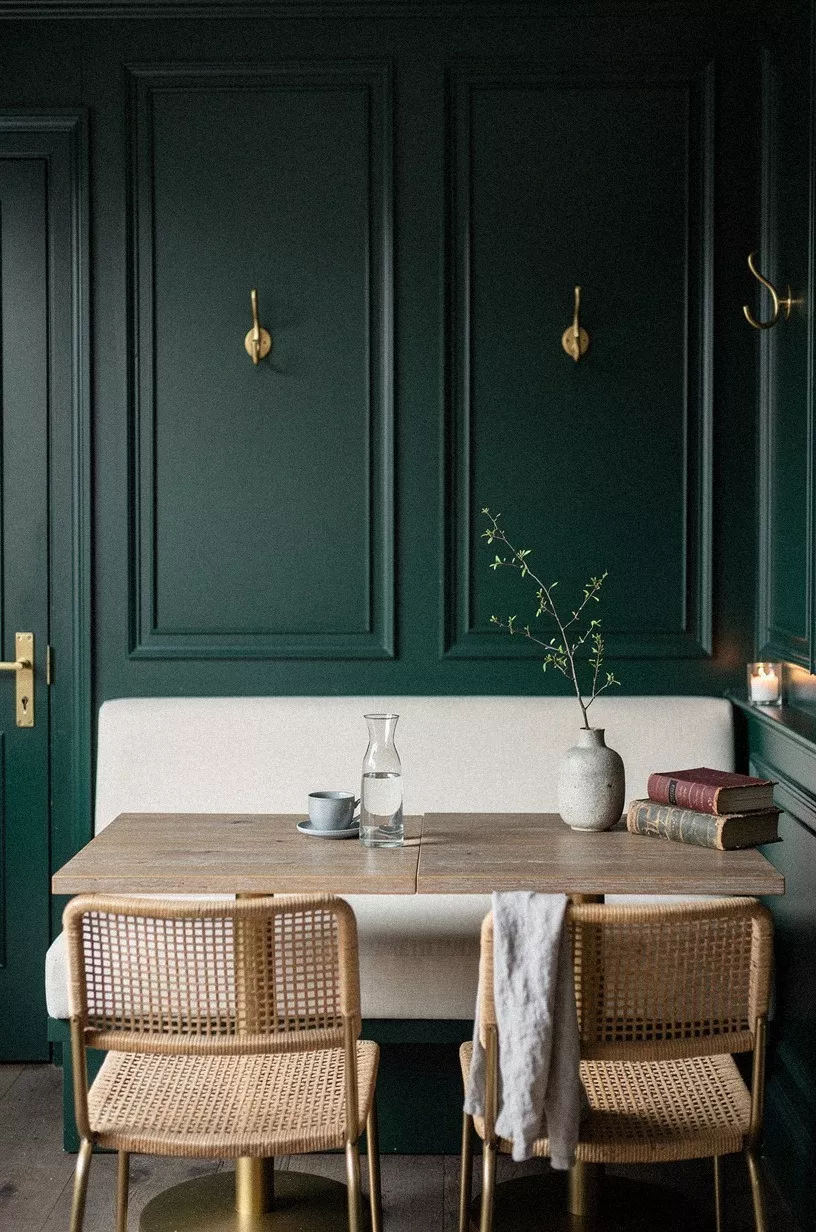 Wrap the walls in dark panel molding