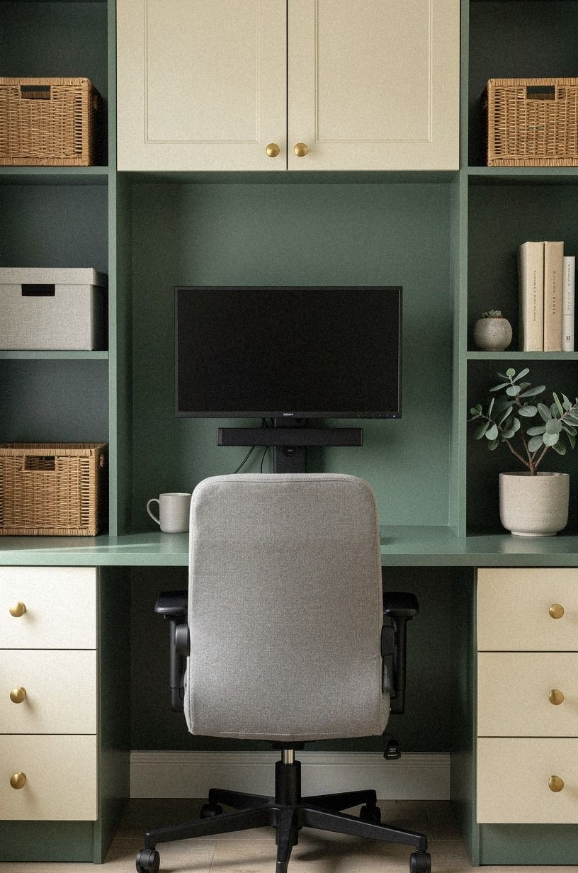 Mount the monitor on a swing-arm panel