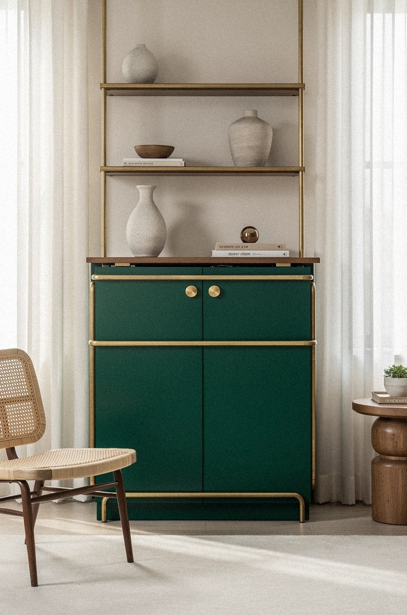 Slide a bar cabinet across the entrance