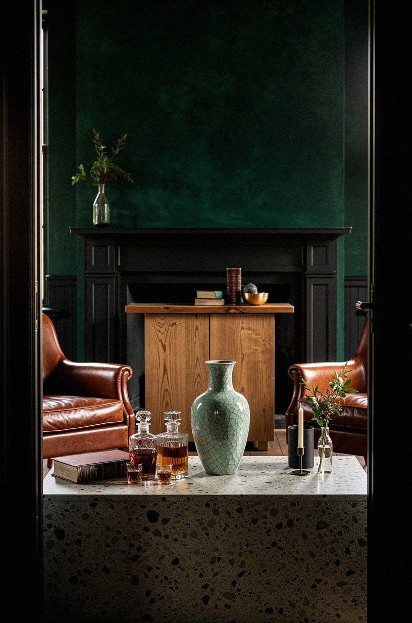 Glossy charcoal: yes or no on the fireplace surround?