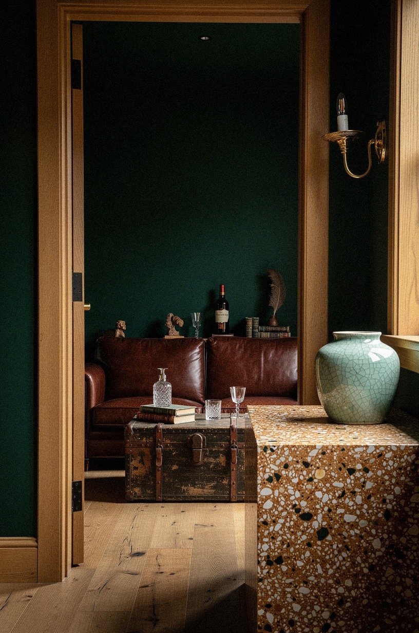 Swap the coffee table for a vintage trunk