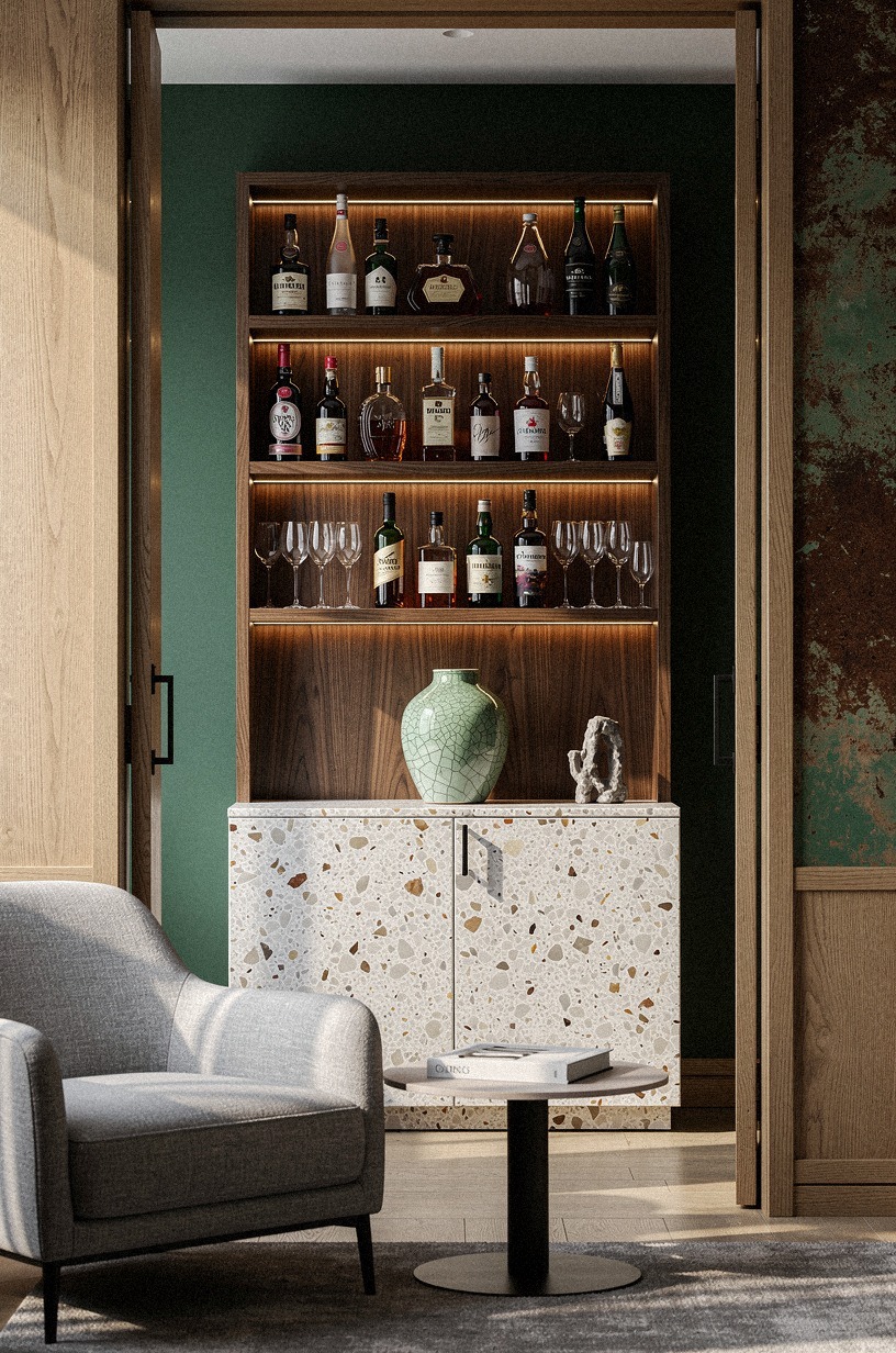 The Walnut Cabinet, Backlit