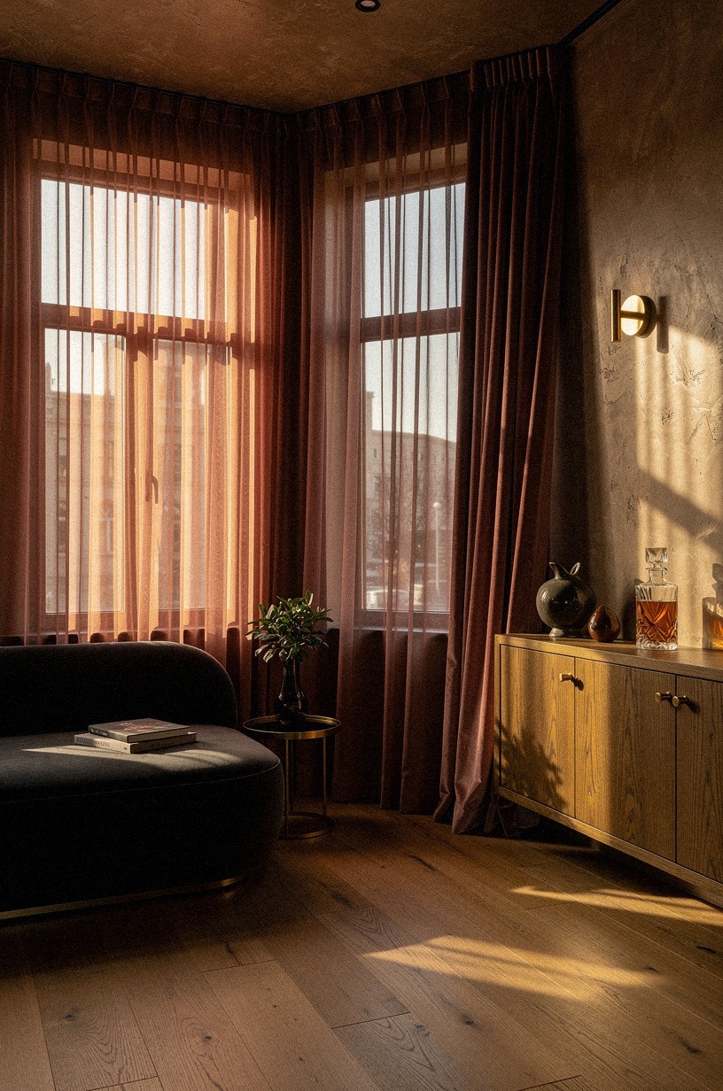 Wrap bay windows in one continuous pleated run
