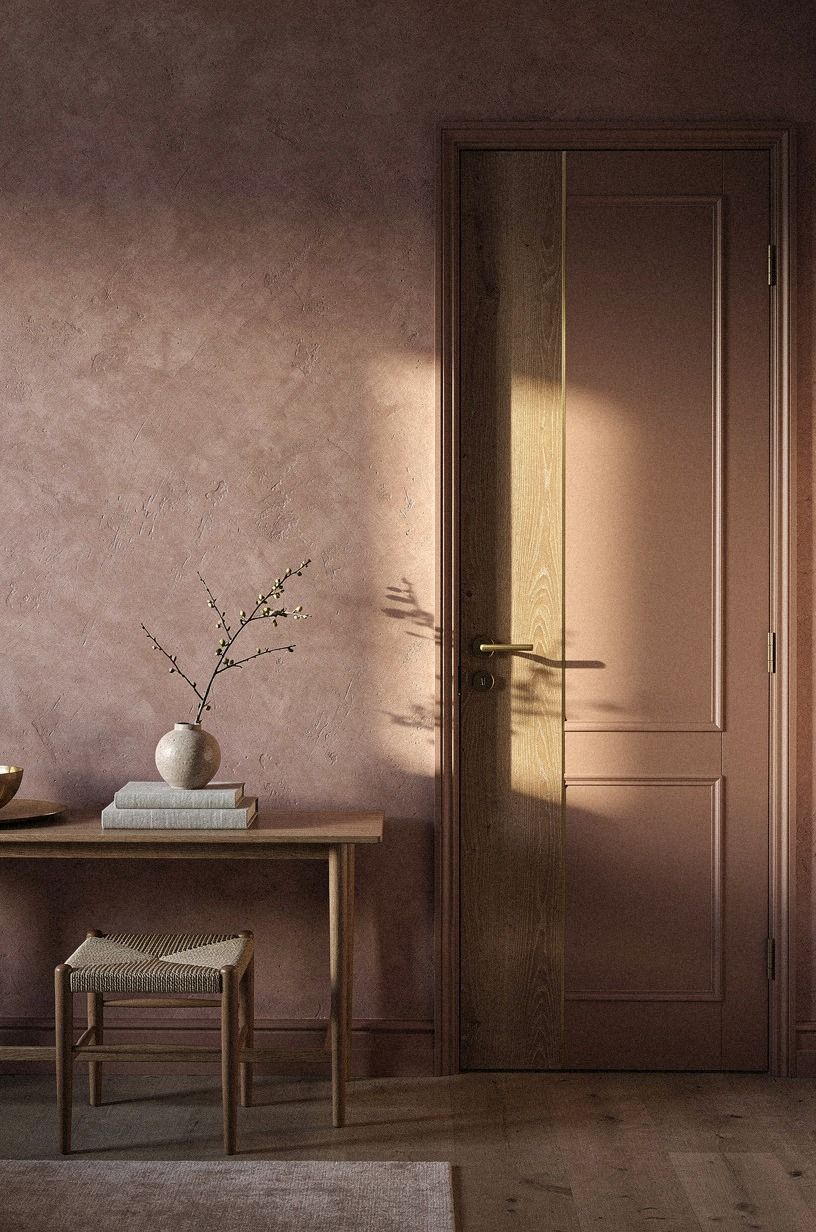 Paint the bookcase door the living room trim color
