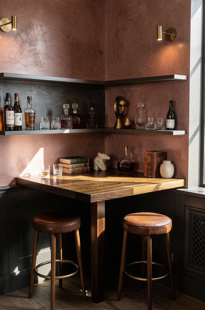 Build a corner bourbon tasting nook