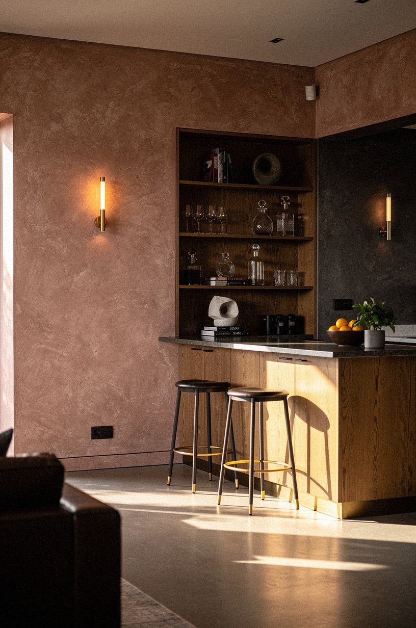 Use amber sconces instead of overhead light
