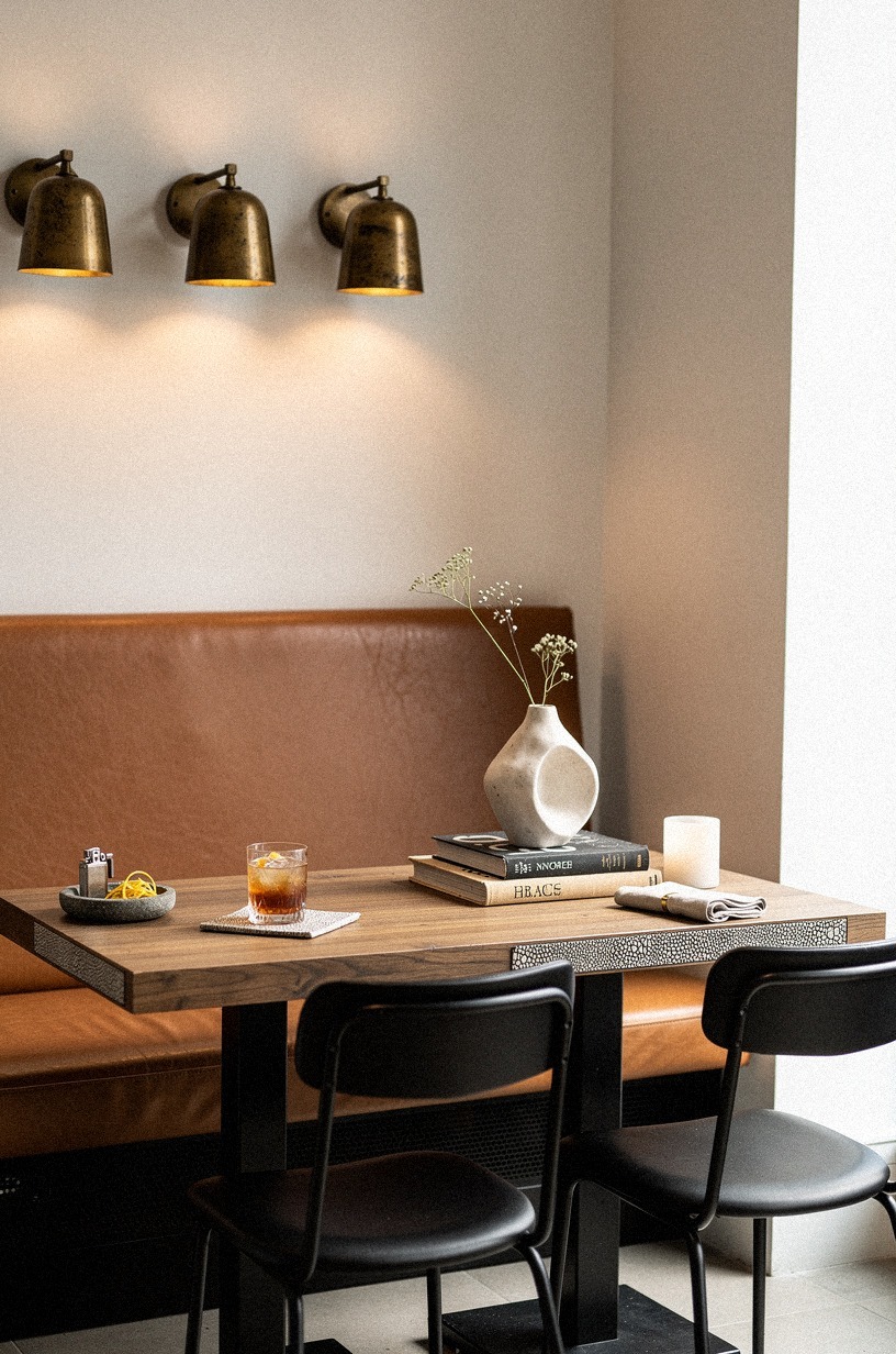 I brought in a narrow banquette against the wall