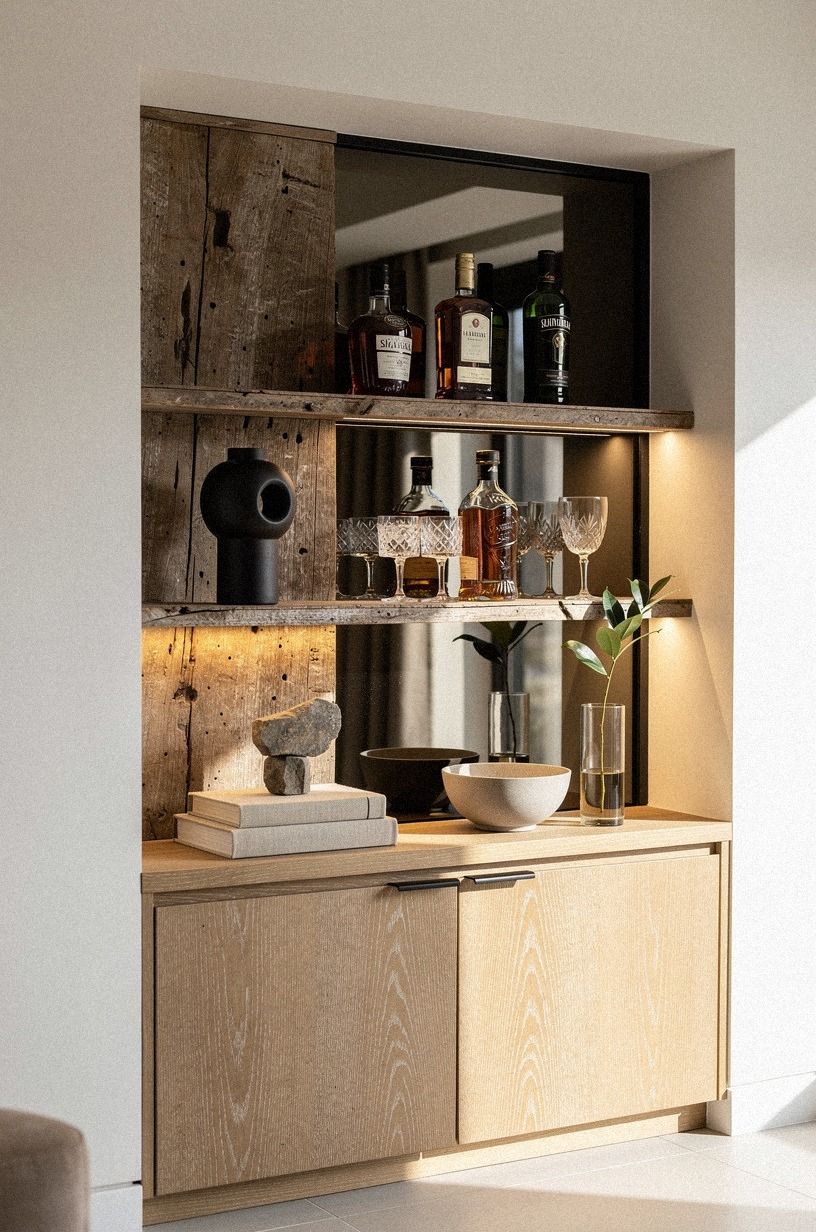 Why line a recessed niche with smoked mirror?