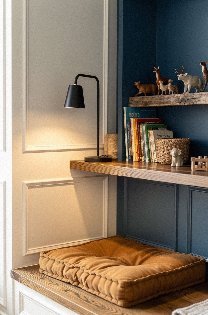 Farrow & Ball Stiffkey Blue inside the nook
