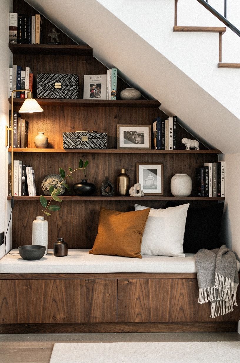 I lined the inside with walnut shelves