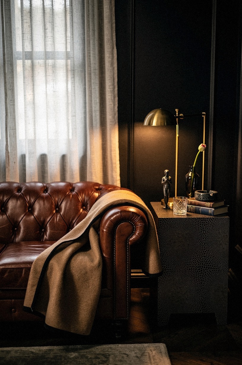 The cognac chesterfield: why worn leather beats new every time