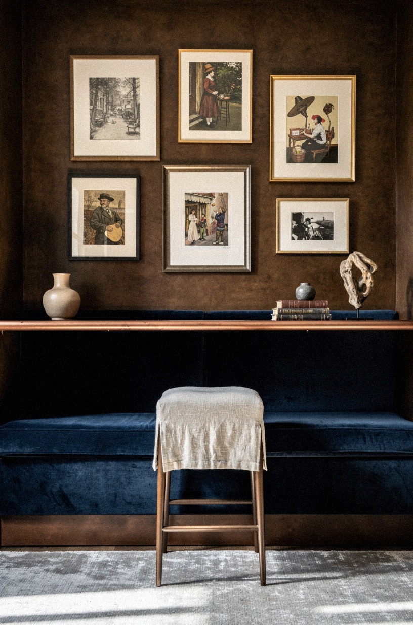 Hang moody art on tobacco paint