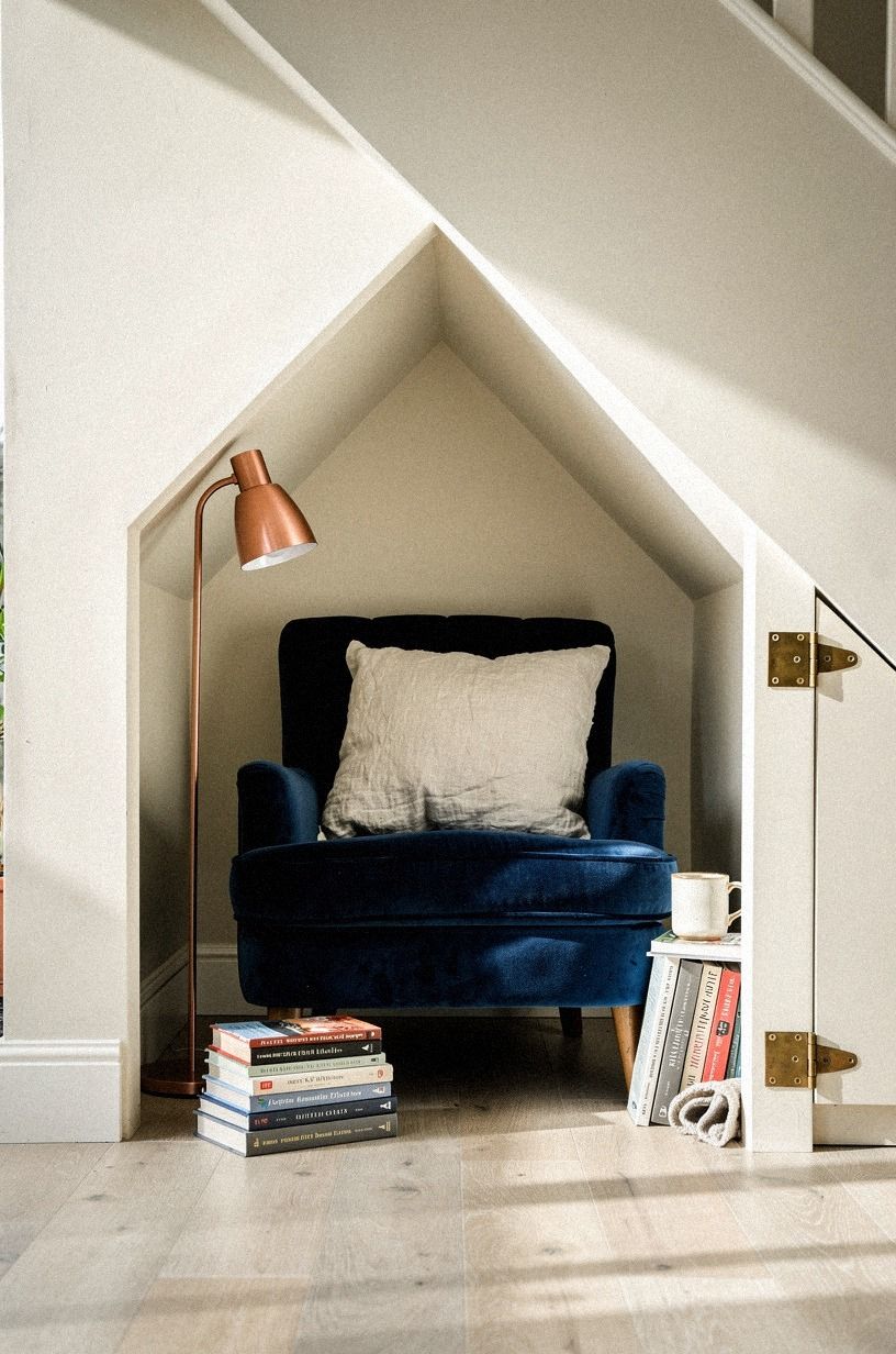 I added a velvet chair under the slope