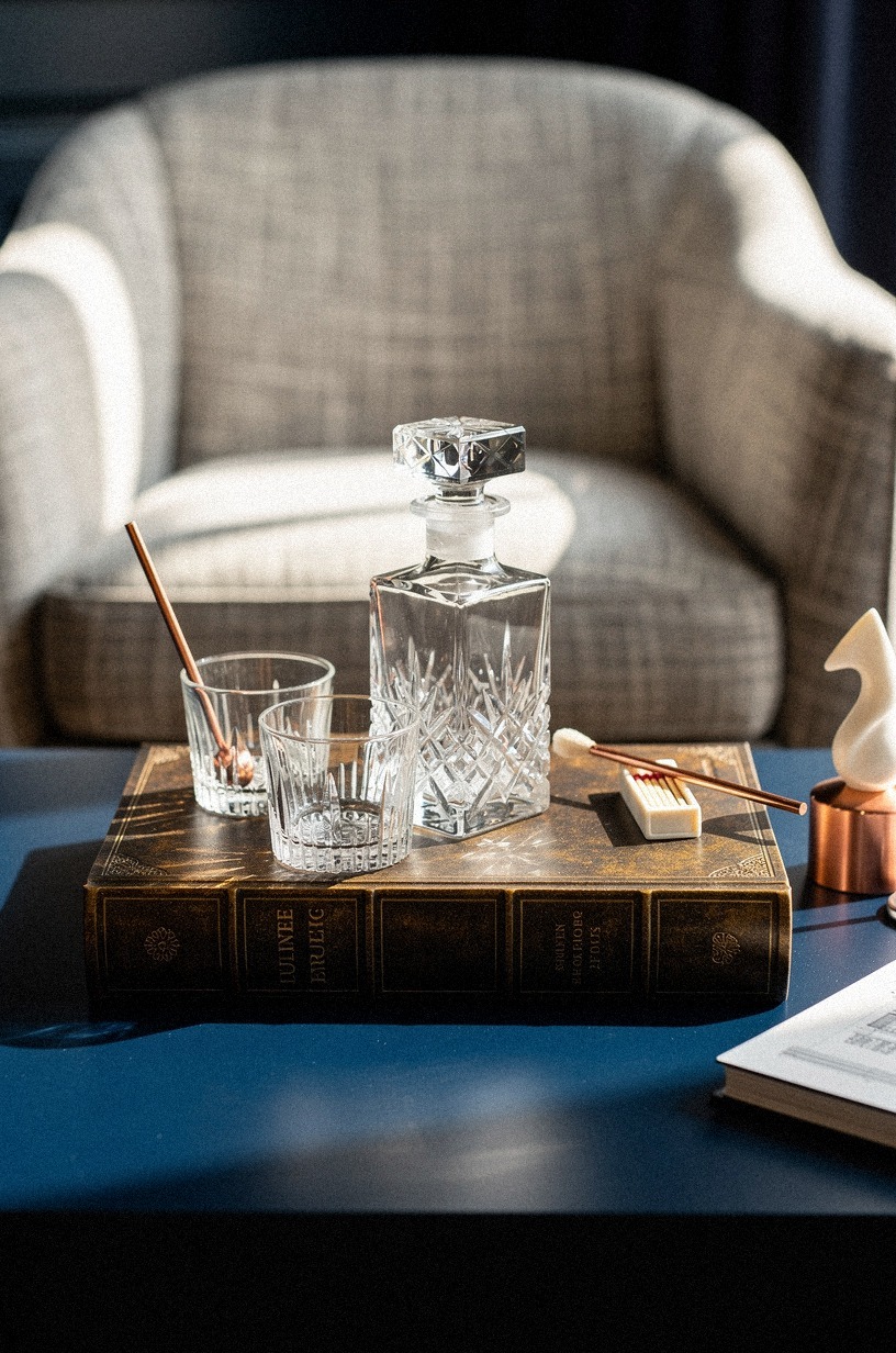 Crystal decanters, not prop styling