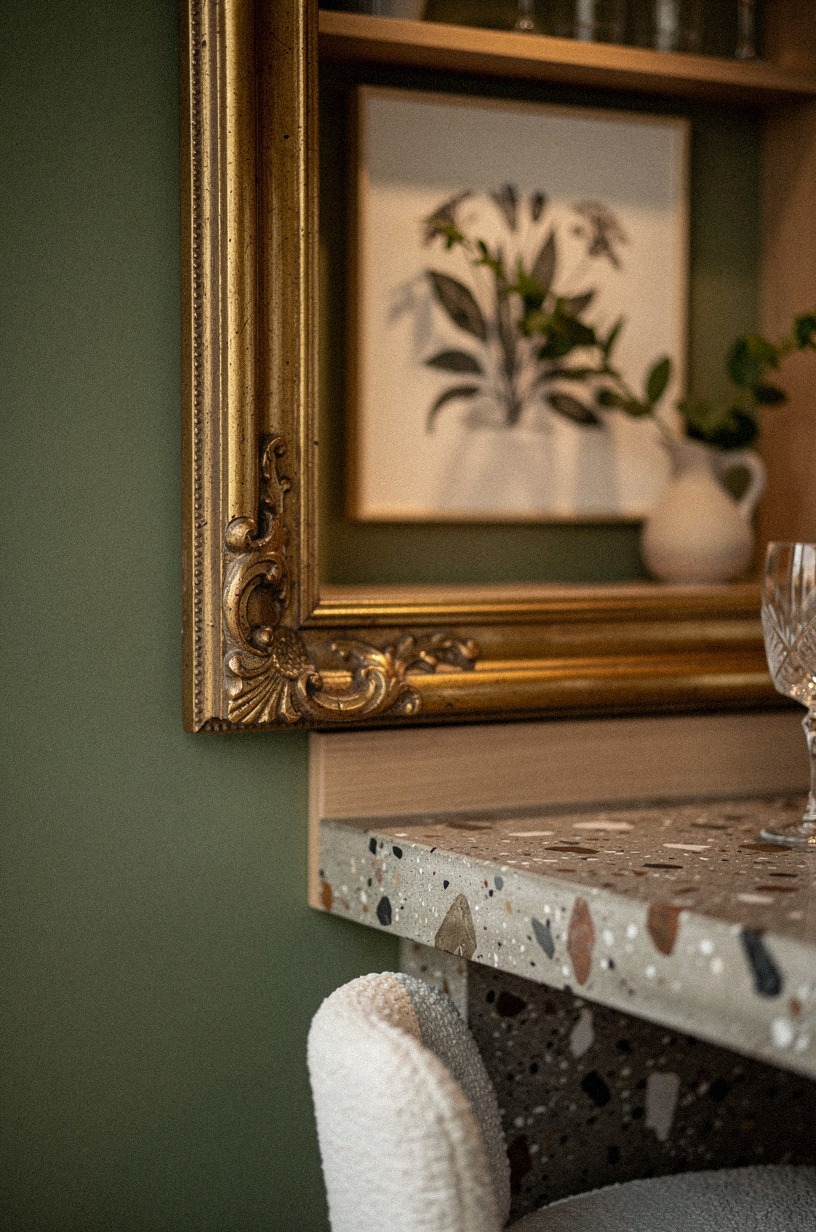 Hang Curtis's botanical prints in gilded giltwood frames
