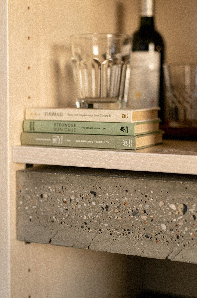 Style books in front of the glasses