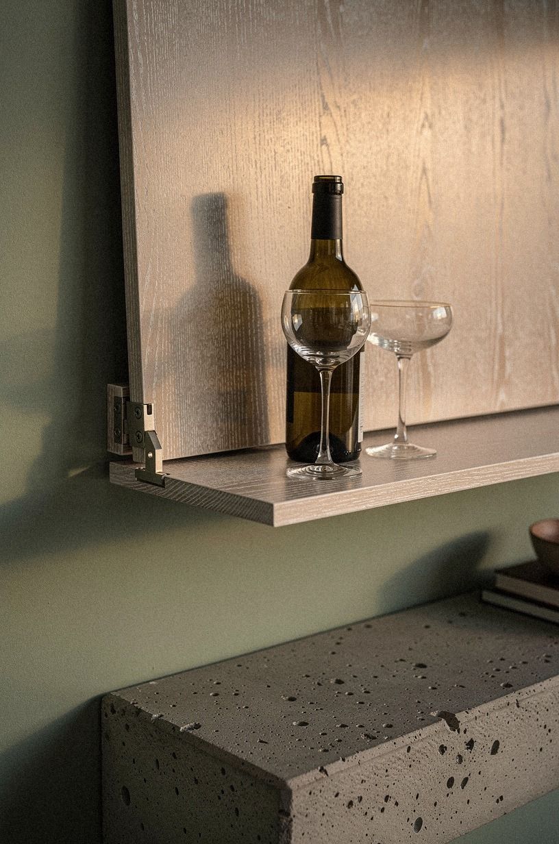 Build a foldout shelf under framed art