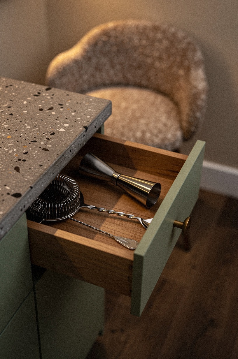 Tuck cocktail tools inside a drawer