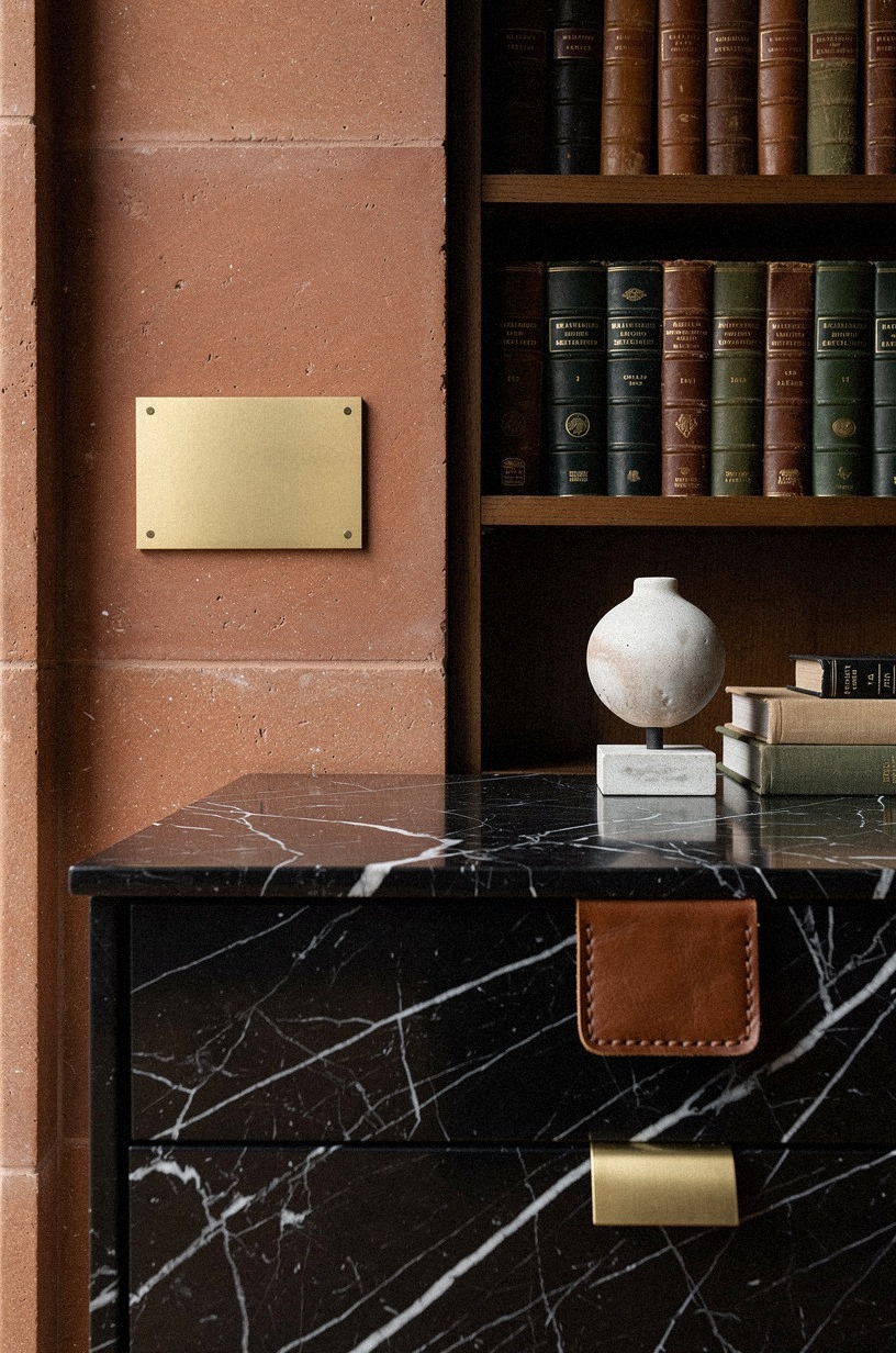 Add a hidden-door sign near the bookcase