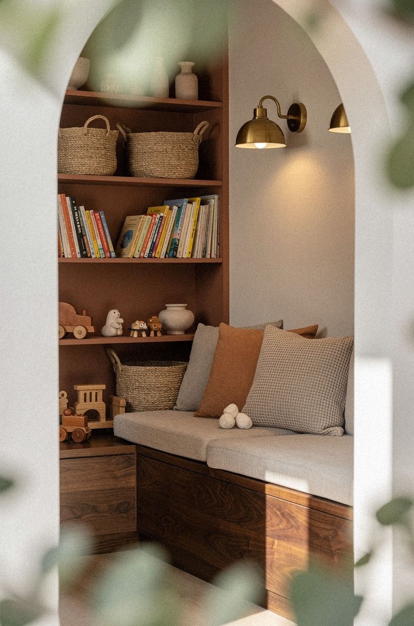 Add battery sconces inside the hidden corner