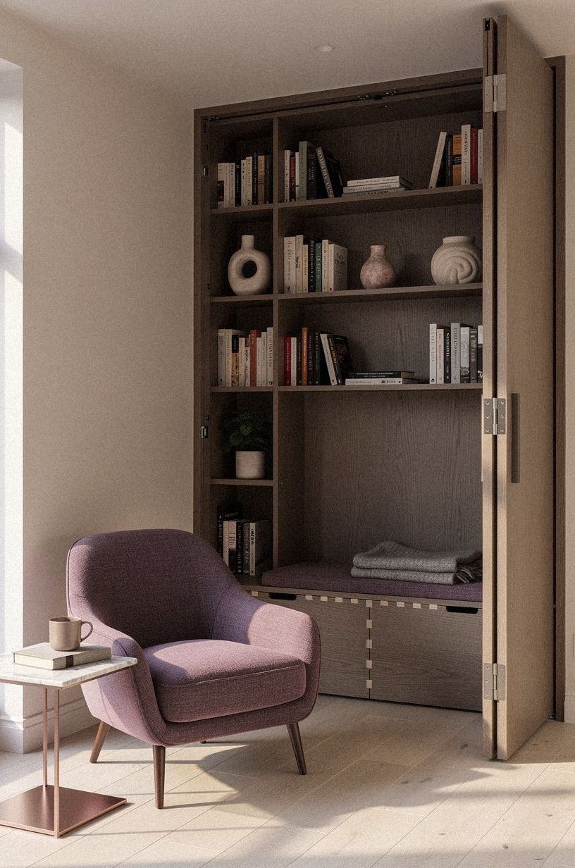 I placed a reading chair inside first