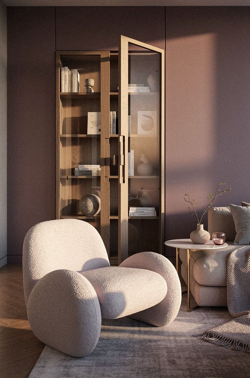 Use glass-front shelves for a cabinet-door disguise
