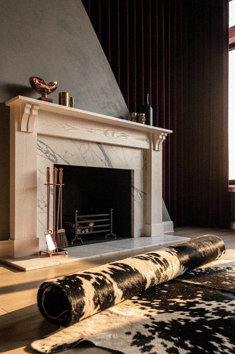 Roll Out a Cowhide With the Hair Still on It in Front of the Hearth
