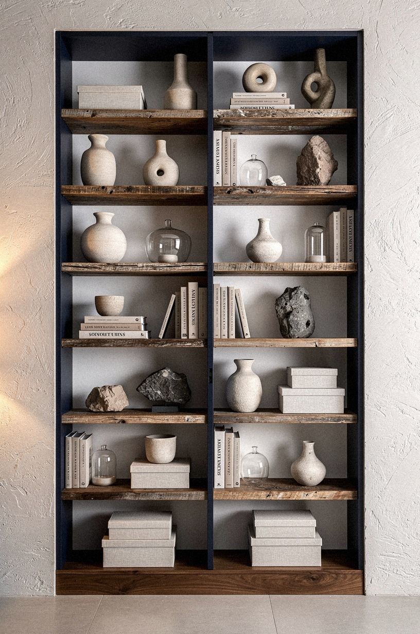 I styled the bookcase to break the gaps