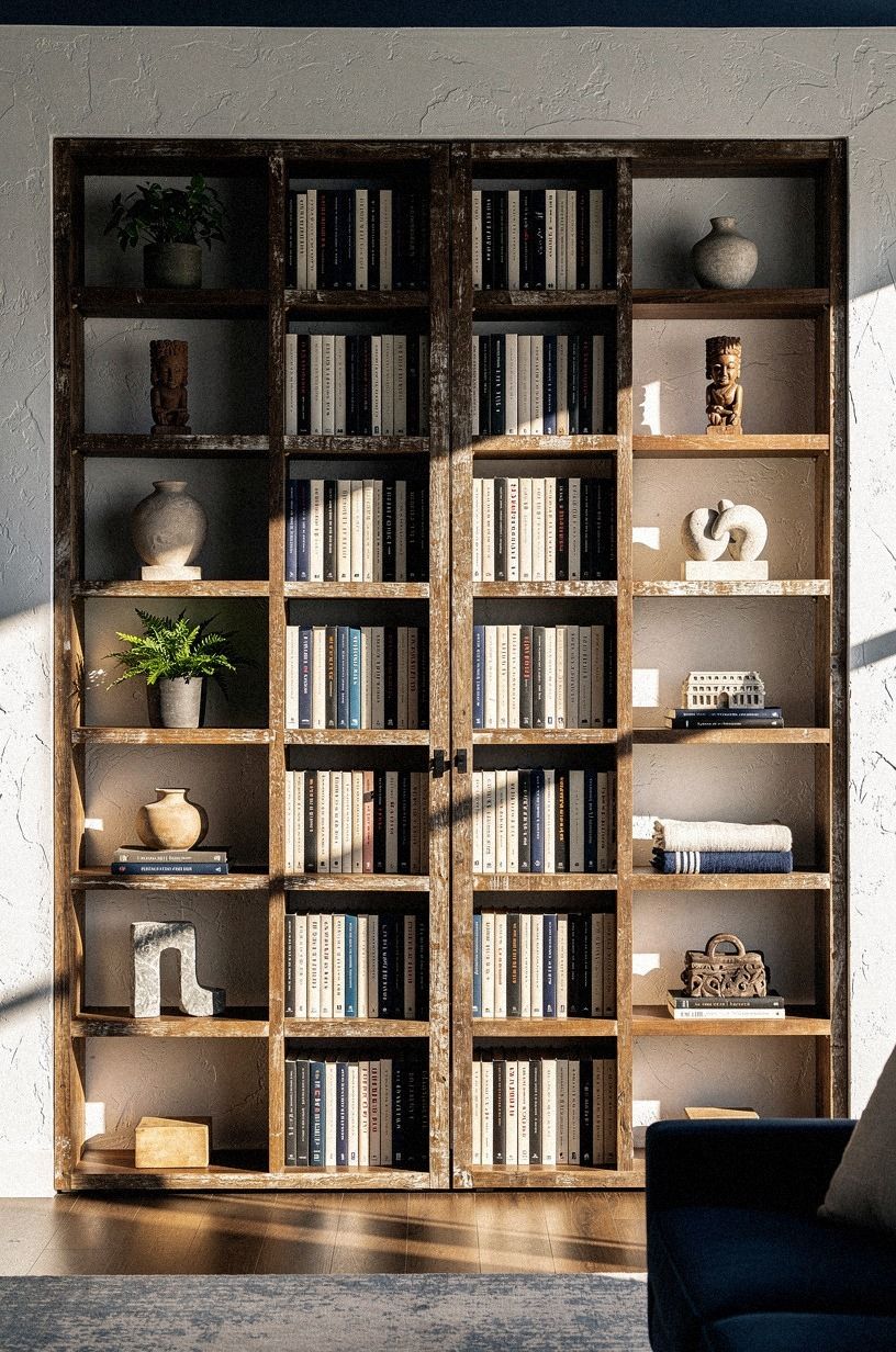 Conceal hinge lines with vertical book stacks