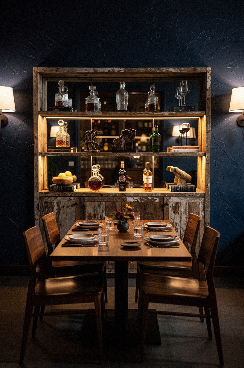 Does a mirrored backbar actually work in a small dining room?