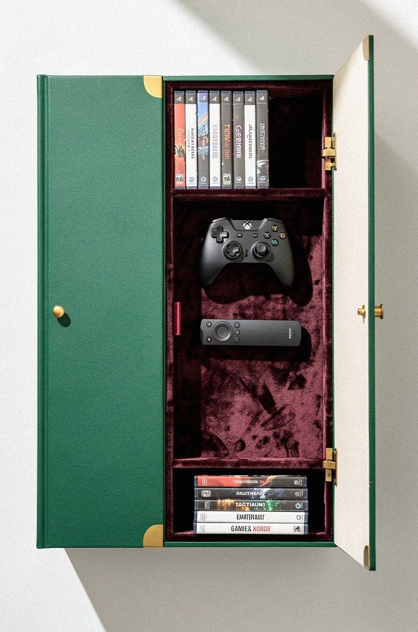 Store game cases in false book spines