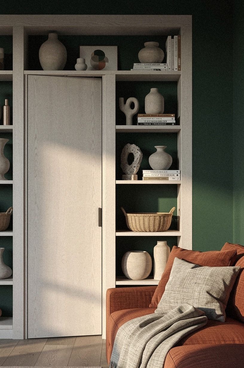 Style shelves to hide the seam lines