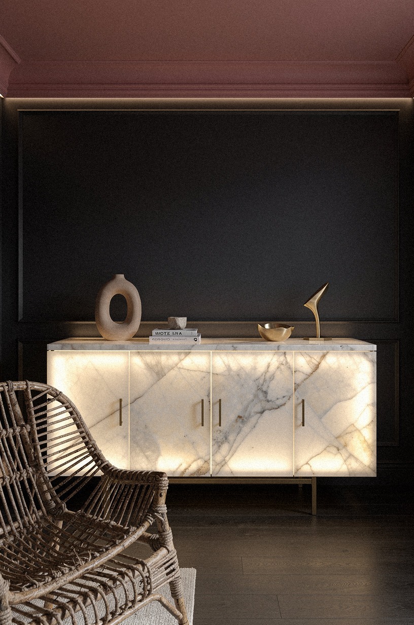Hide rope lighting behind crown molding