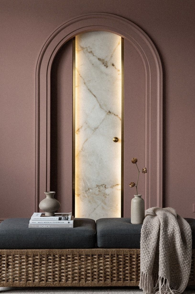 Use arched molding for a storybook reveal