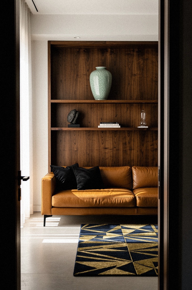 Float a sculptural steel side table beside your armchair