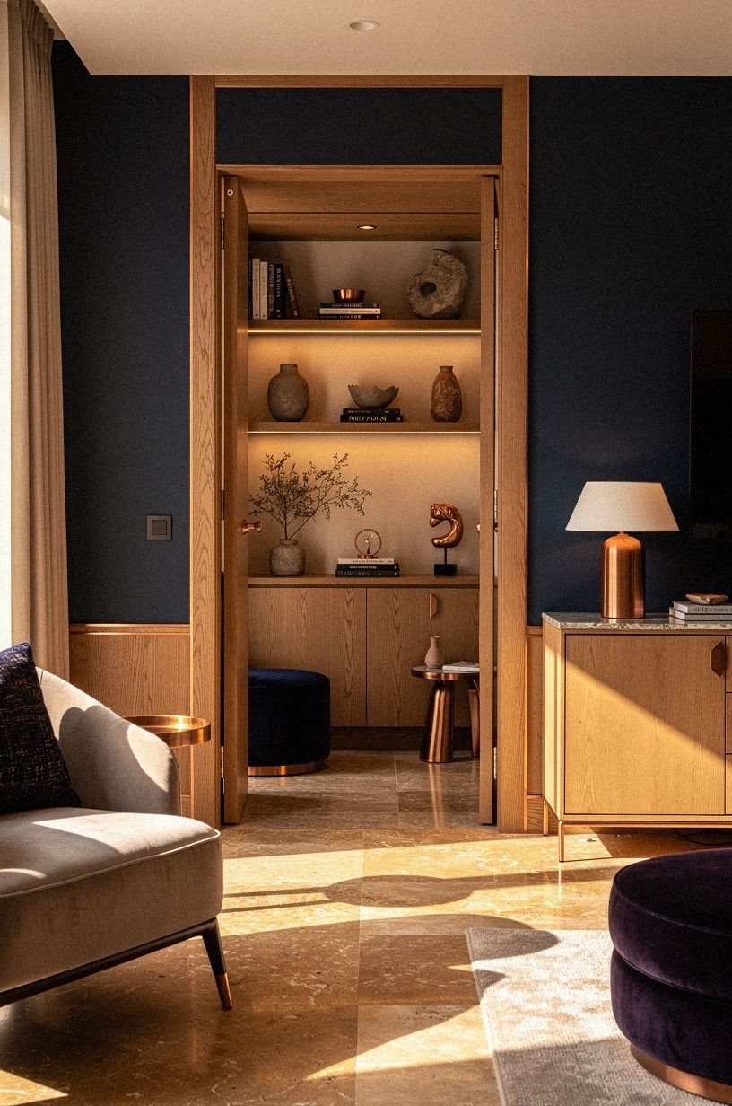 Finish with a jewel-box lounge inside