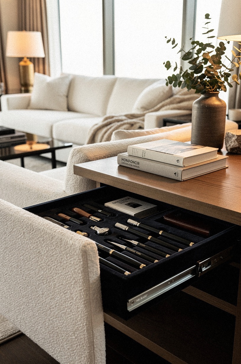 Add a velvet-lined drawer for the tools