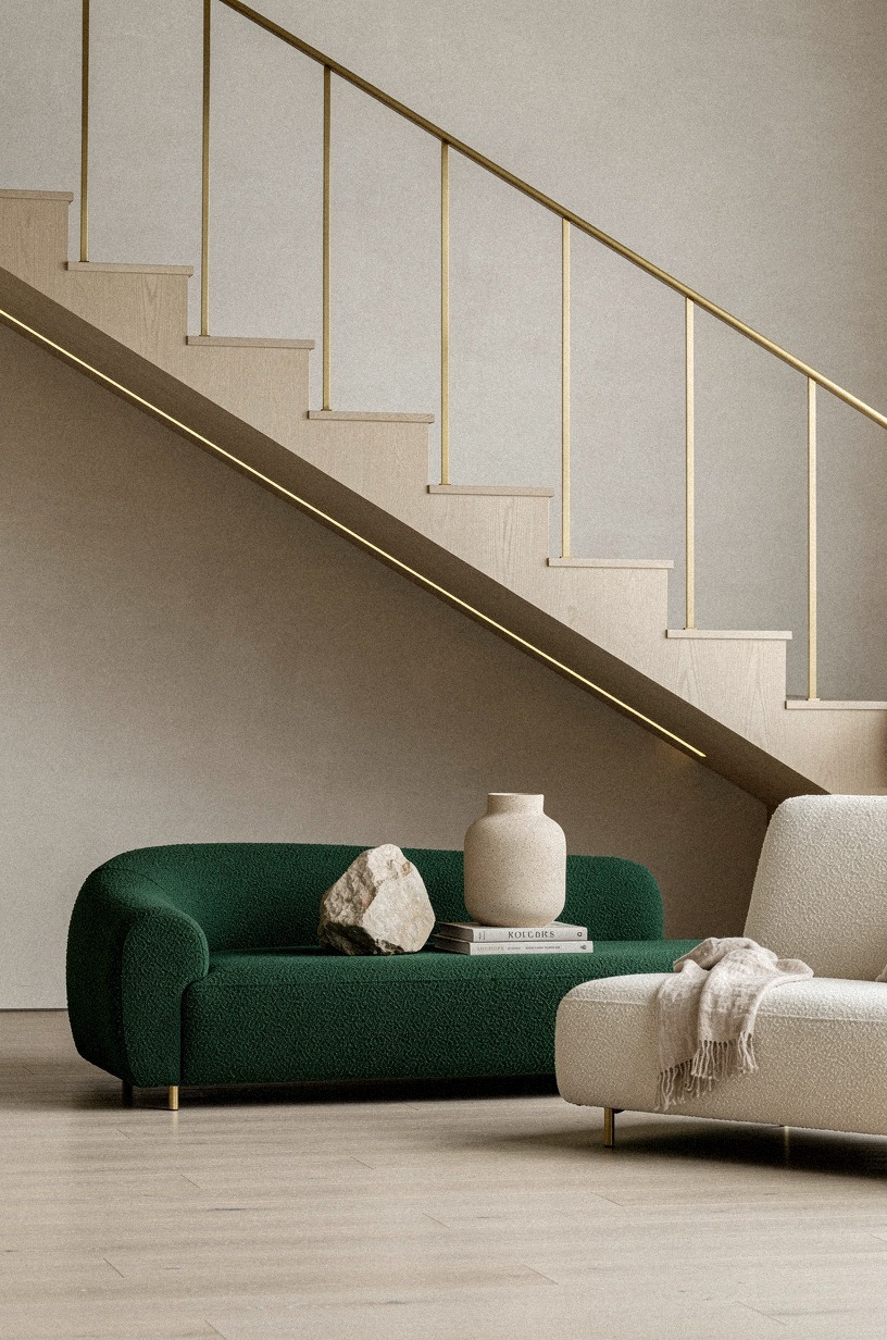 Run a Brass Rail Along the Underside of the Stairs