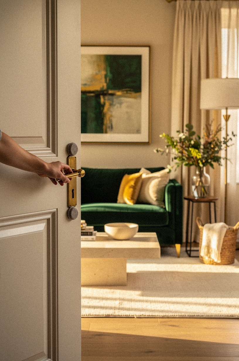 Soft-close the door with felt bumpers