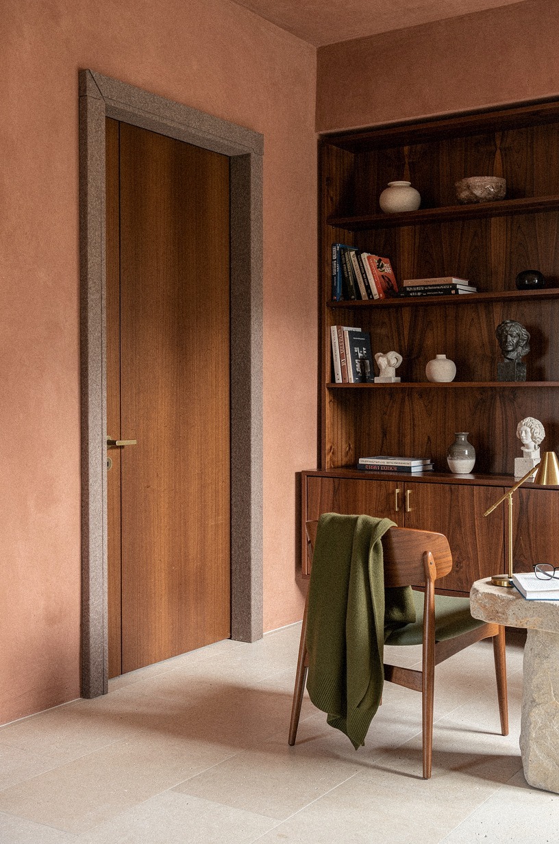 Soundproof the door with felt strips