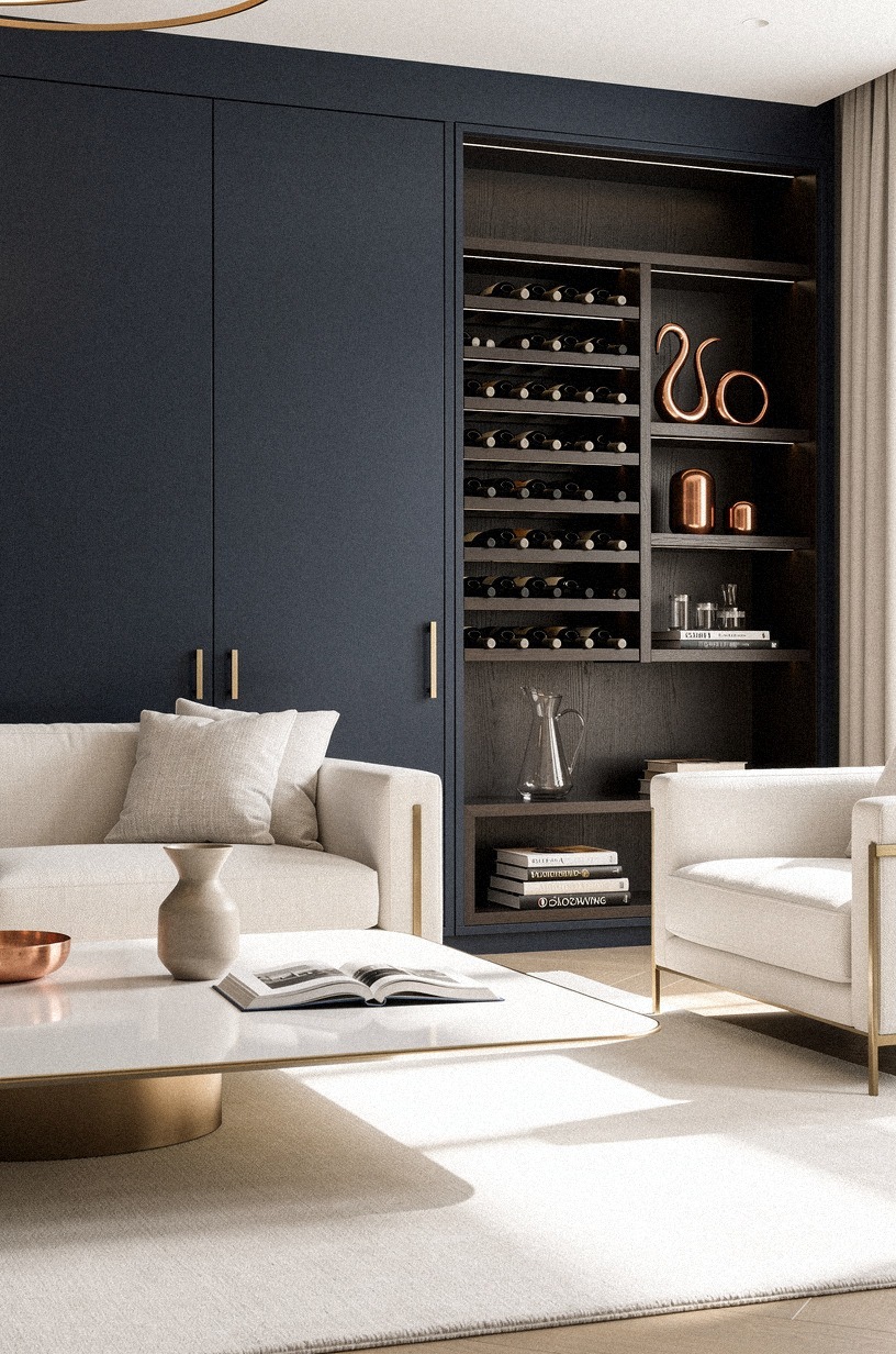 Use the cabinet's depth as a wine cellar