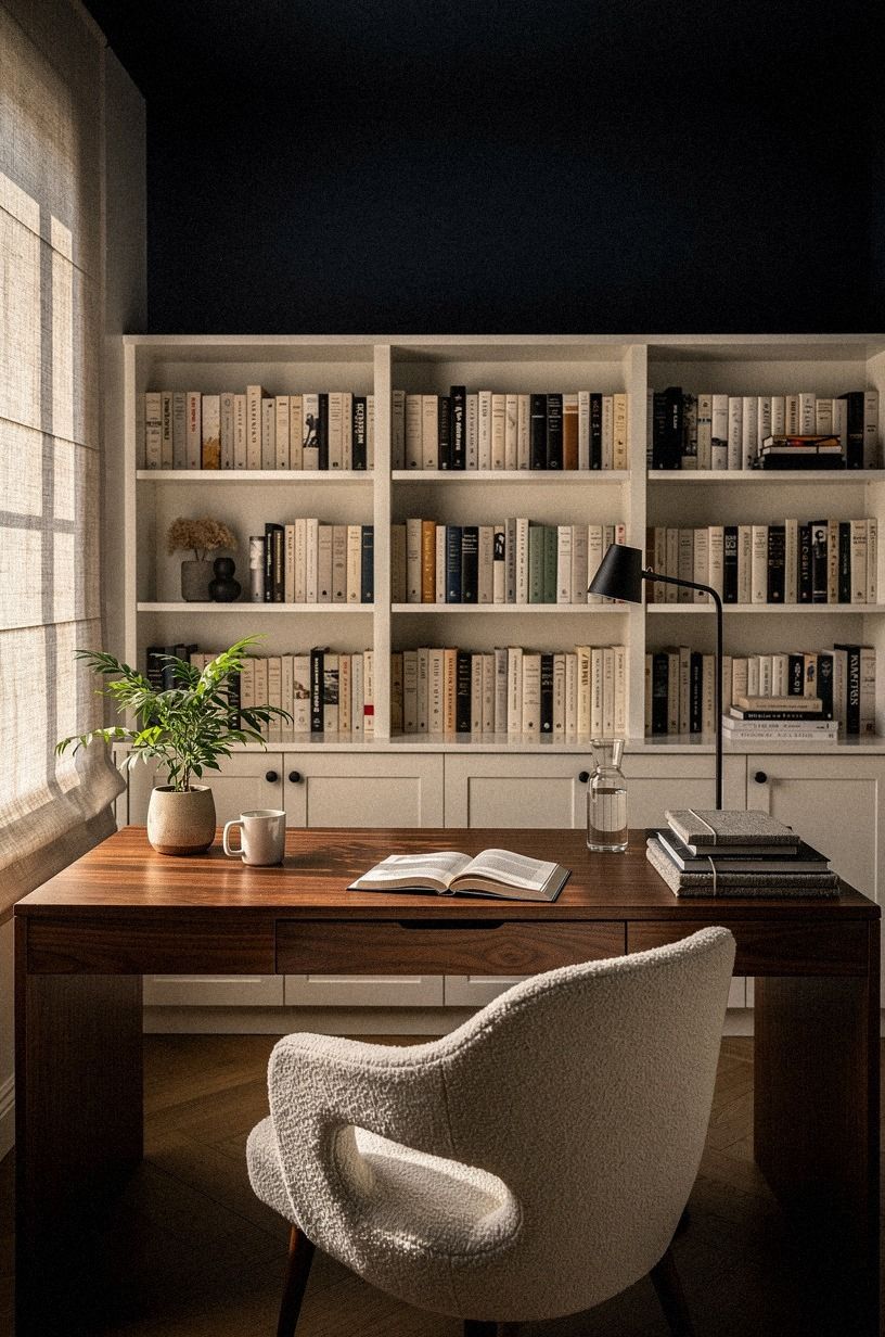 Paint the ceiling dark for quiet focus