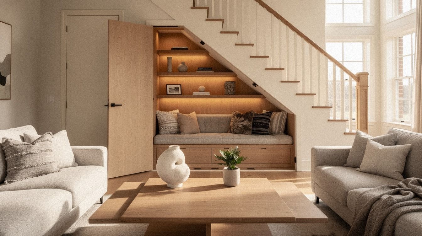 I Turned Dead Under-Stairs Space Into a Detail Room
